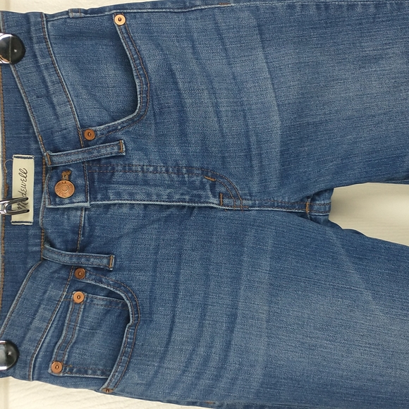 Madewell Cali Demi Boot cropped flare stretch destructed hem jeans size 24 - Picture 5 of 13